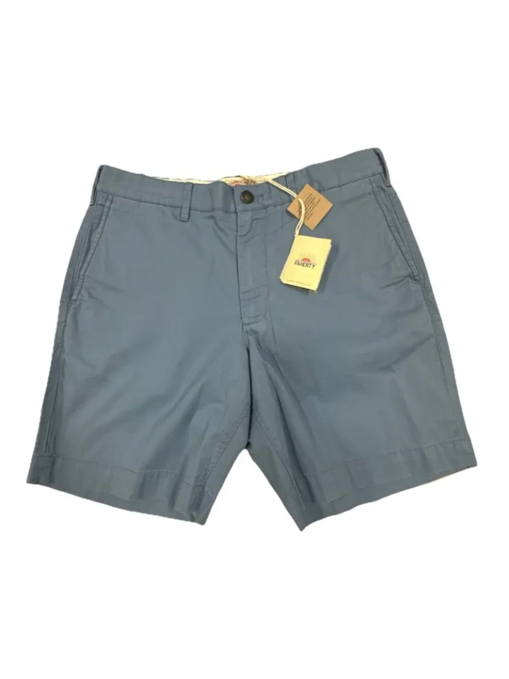 Faherty Island Life Shorts Organic Cotton Size Mens 40 Seaside Blue Chino Preppy
